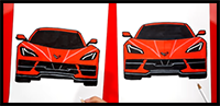 How to Draw a Corvette C8 2020 (Front View)