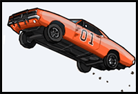 How to Draw a 1969 Dodge Charger Car
