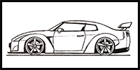 How to Draw a Nissan GT-R