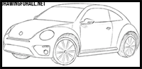 How to Draw a Volkswagen Beetle